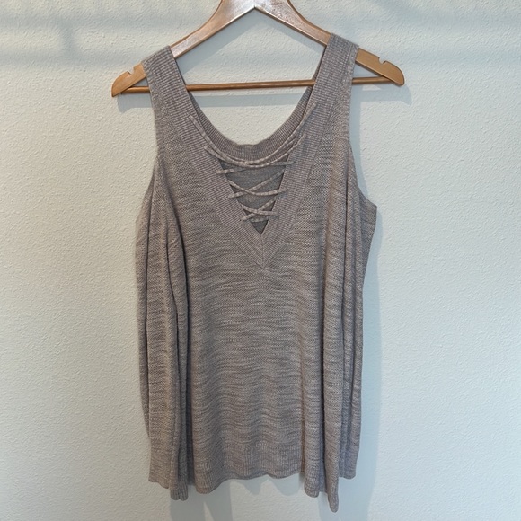 Express Cold Shoulder Sweater - Picture 1 of 7